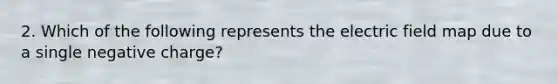 2. Which of the following represents the electric field map due to a single negative charge?