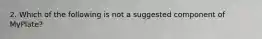 2. Which of the following is not a suggested component of MyPlate?