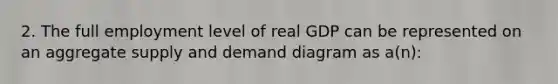 2. The full employment level of real GDP can be represented on an aggregate supply and demand diagram as a(n):