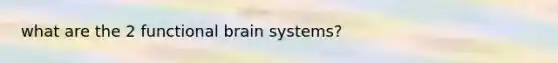 what are the 2 functional brain systems?