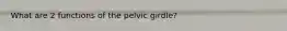 What are 2 functions of the pelvic girdle?