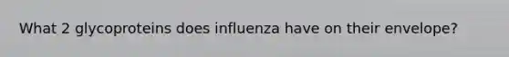 What 2 glycoproteins does influenza have on their envelope?