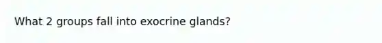 What 2 groups fall into exocrine glands?