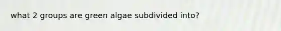 what 2 groups are green algae subdivided into?