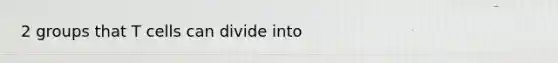 2 groups that T cells can divide into