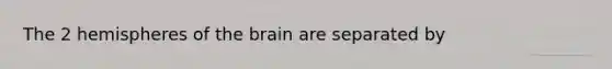 The 2 hemispheres of <a href='https://www.questionai.com/knowledge/kLMtJeqKp6-the-brain' class='anchor-knowledge'>the brain</a> are separated by