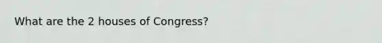 What are the 2 houses of Congress?