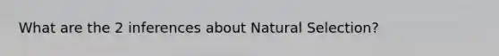 What are the 2 inferences about Natural Selection?