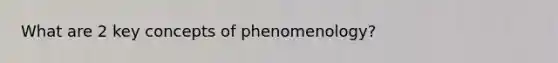 What are 2 key concepts of phenomenology?