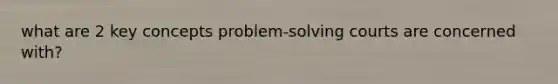 what are 2 key concepts problem-solving courts are concerned with?