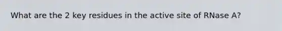 What are the 2 key residues in the active site of RNase A?