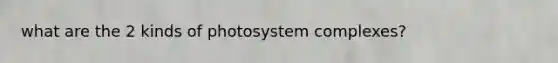 what are the 2 kinds of photosystem complexes?