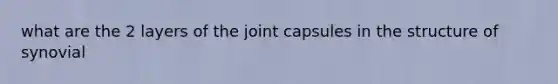 what are the 2 layers of the joint capsules in the structure of synovial