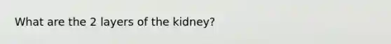 What are the 2 layers of the kidney?