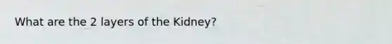 What are the 2 layers of the Kidney?