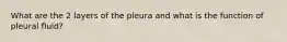 What are the 2 layers of the pleura and what is the function of pleural fluid?