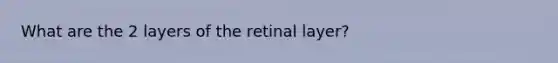 What are the 2 layers of the retinal layer?