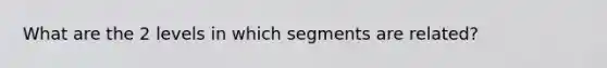 What are the 2 levels in which segments are related?