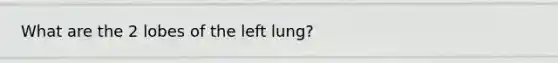 What are the 2 lobes of the left lung?