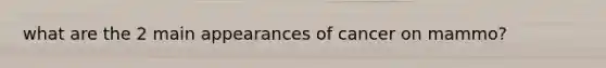 what are the 2 main appearances of cancer on mammo?