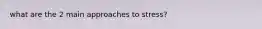 what are the 2 main approaches to stress?