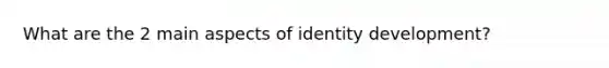 What are the 2 main aspects of identity development?