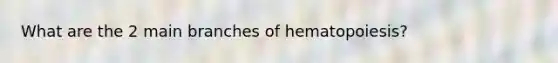 What are the 2 main branches of hematopoiesis?