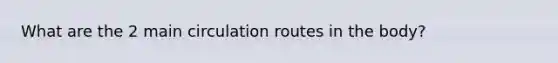 What are the 2 main circulation routes in the body?