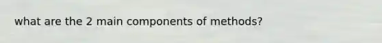 what are the 2 main components of methods?