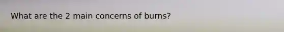 What are the 2 main concerns of burns?