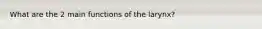 What are the 2 main functions of the larynx?