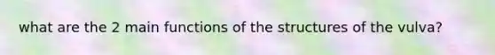 what are the 2 main functions of the structures of the vulva?