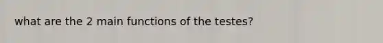 what are the 2 main functions of the testes?