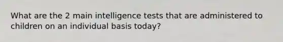 What are the 2 main intelligence tests that are administered to children on an individual basis today?