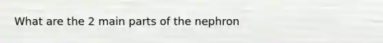 What are the 2 main parts of the nephron