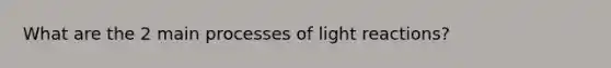 What are the 2 main processes of light reactions?