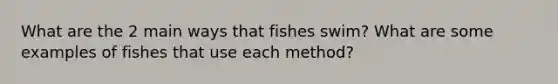 What are the 2 main ways that fishes swim? What are some examples of fishes that use each method?