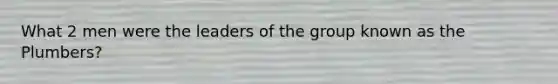 What 2 men were the leaders of the group known as the Plumbers?