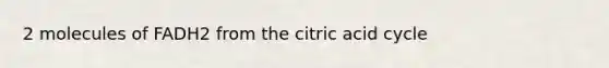 2 molecules of FADH2 from the citric acid cycle
