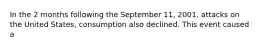 In the 2 months following the September 11, 2001, attacks on the United States, consumption also declined. This event caused a