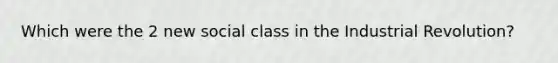 Which were the 2 new social class in the Industrial Revolution?