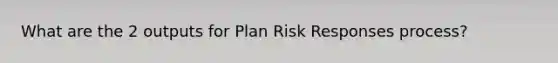 What are the 2 outputs for Plan Risk Responses process?