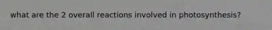 what are the 2 overall reactions involved in photosynthesis?