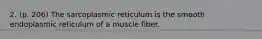 2. (p. 206) The sarcoplasmic reticulum is the smooth endoplasmic reticulum of a muscle fiber.