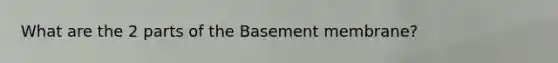 What are the 2 parts of the Basement membrane?