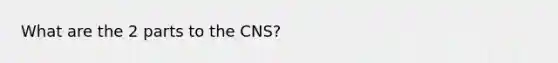 What are the 2 parts to the CNS?