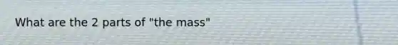 What are the 2 parts of "the mass"