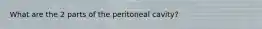 What are the 2 parts of the peritoneal cavity?