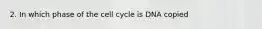 2. In which phase of the cell cycle is DNA copied