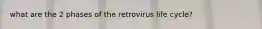 what are the 2 phases of the retrovirus life cycle?